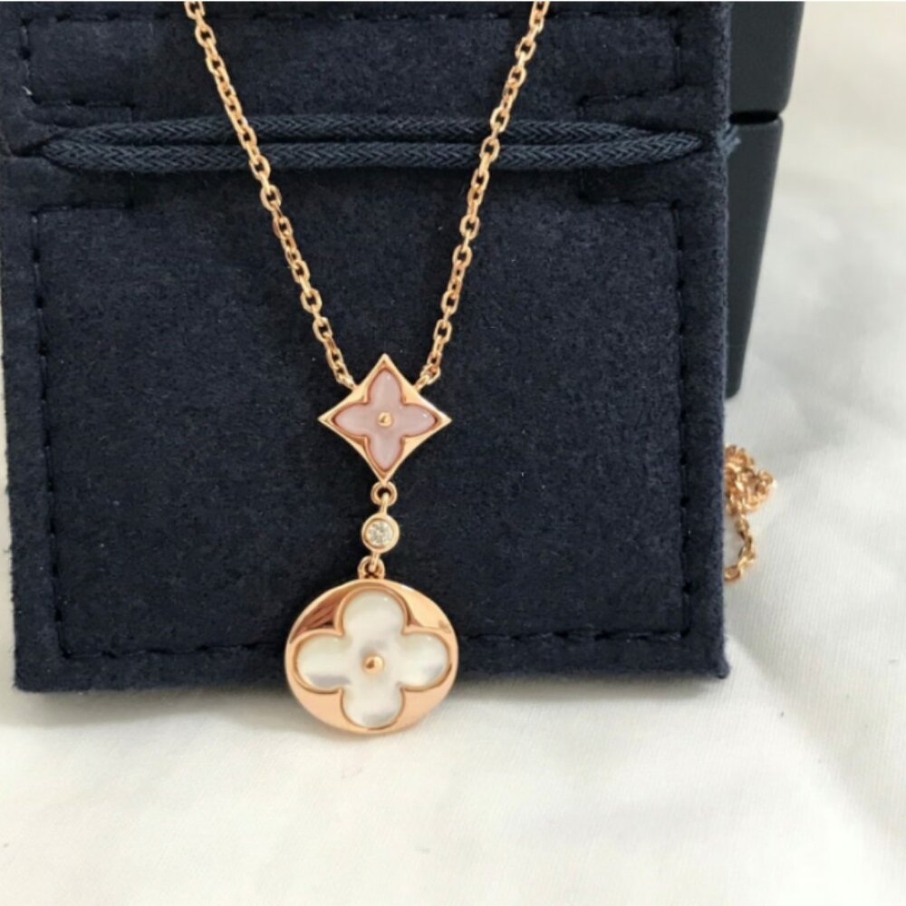 Louis Vuitton 18k Rose Gold Mother of Pearl Necklace